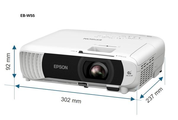 EPSON projektor EB-W55,  WXGA,  16.000:1,  HDMI,  USB,  Wi-Fi REPRO 2W3