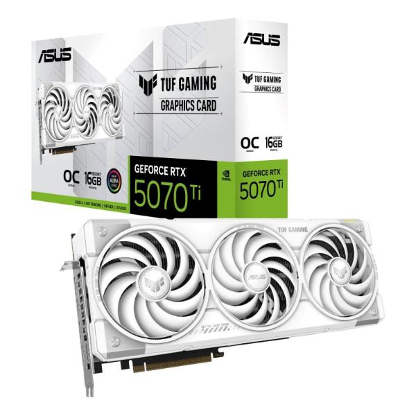 ASUS VGA NVIDIA GeForce RTX 5070 Ti TUF GAMING 16GB OC WHITE,  16GB GDDR7,  3xDP,  2xHDMI