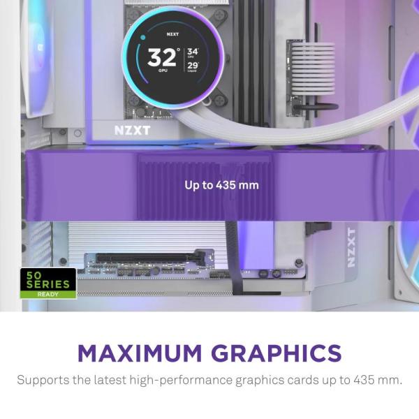 NZXT skříň H9 Flow ARGB+ dvoukomorová ATX  6xRGB 140 mm  1x 120mm fan  prosklená  controller  bílá4
