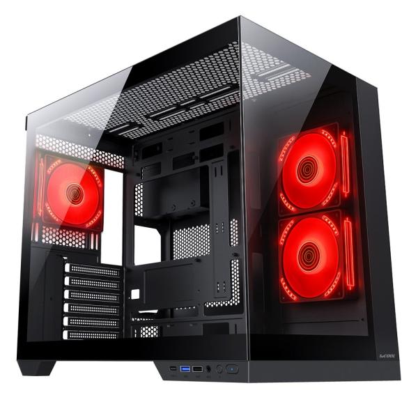 1stCOOL skříň DREAMER,  Mid Tower,  AU,  USB 3.0,  USB-C,  3x 120mm ARGB Fan,  černá10