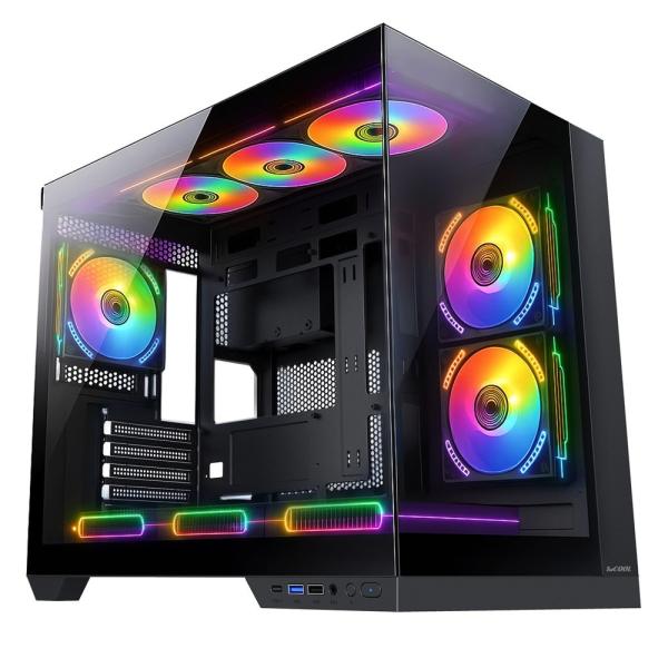 1stCOOL skříň DREAMER,  Mid Tower,  AU,  USB 3.0,  USB-C,  3x 120mm ARGB Fan,  černá12