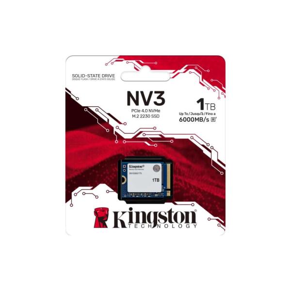 Kingston SSD 1TB NV3,  M.2 2230,  NVMe PCIe Gen4x4,  (R: 6000MB/ s; W: 4000MB/ s)2