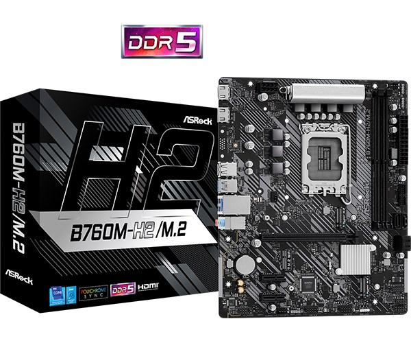 ASRock MB Sc LGA1700 B760M-H2/ M.2,  Intel B760,  2xDDR5,  2xHDMI,  mATX