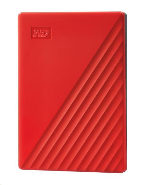 BAZAR - WD My Passport Portable 2TB, Externí HDD, USB 3.0, červená (Bez příšlušenství)