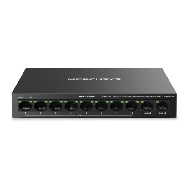 MERCUSYS switch MS110CMP (10x100Mb/ s, 8xPoE+, 115W, fanless)