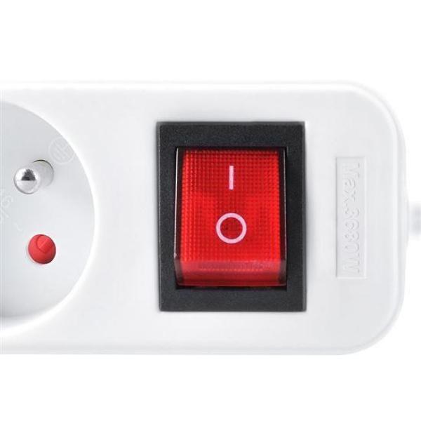 Solight prodlužovací přívod 5m,  3 zásuvky,  vypínač,  16A/ 3680W,  PVC,  bílý1