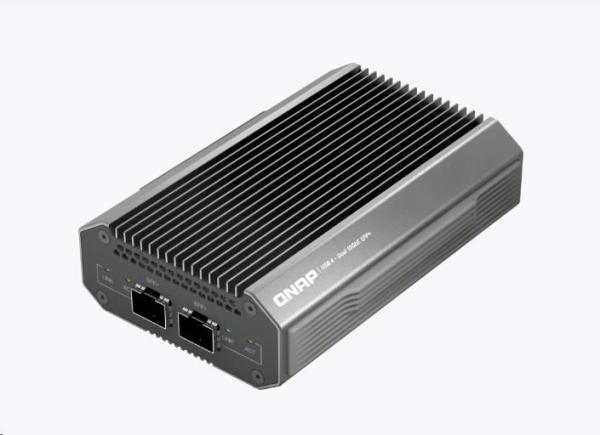 QNAP QNA-UC10G2SF adaptér USB-C/ Thunderbolt 4 na 2x SFP+ (2xSFP+, 1xUSB-C4/ TB4, fanless)