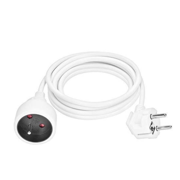 Solight prodlužovací přívod 3m,  1 zásuvka,  16A/ 3680W,  PVC,  bílý1