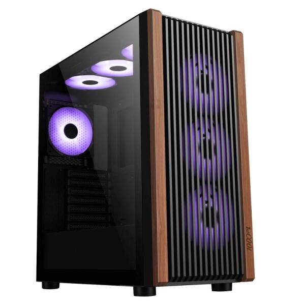 1stCOOL skříň G6 Noble,  Mid Tower,  ATX,  AU,  Průhledná Bočnice,  4x 120mm ARGB Fan,  Černá