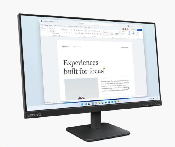 LENOVO LCD L24-4e - 23.8", IPS, 16:9, 1920x1080, 4/ 6ms, 250 cd/ m2, 1300:1, HDMI.VGA, VESA, 3Y