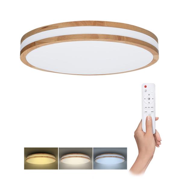 Solight LED osvětlení s dálkovým ovladačem Woody,  48W,  3360lm,  38cm,  změna chromatičnosti,  stmívatelné