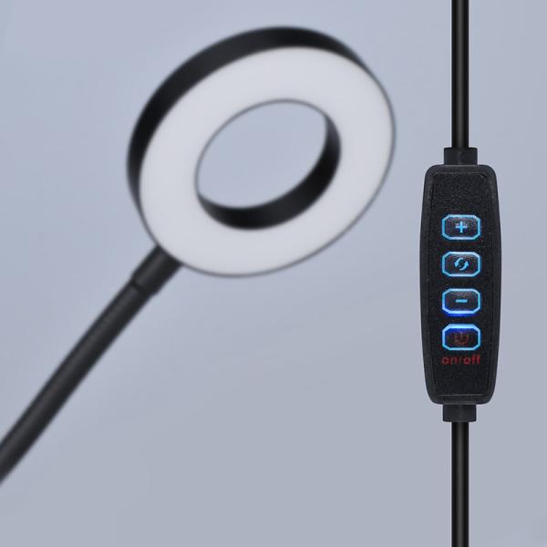 Solight LED stmívatelná stolní lampička s klipem, 300lm, nastavitelná teplota světla, USB3