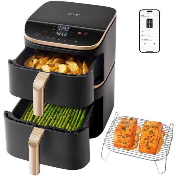 BAZAR - Cosori Turbo Tower Pro chytrá horkovzdušná fritéza 10, 8l černá - Poškozený obal (Komplet)