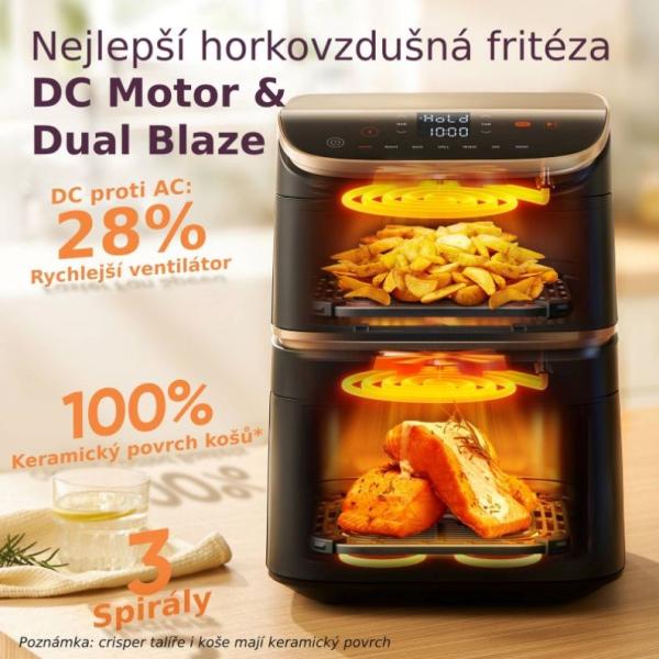 BAZAR - Cosori Turbo Tower Pro chytrá horkovzdušná fritéza 10,8l černá - Poškozený obal (Komplet)3