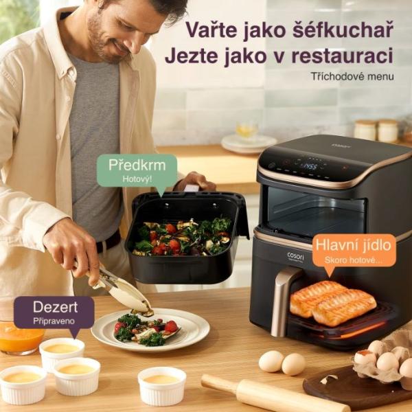 BAZAR - Cosori Turbo Tower Pro chytrá horkovzdušná fritéza 10,8l černá - Poškozený obal (Komplet)7