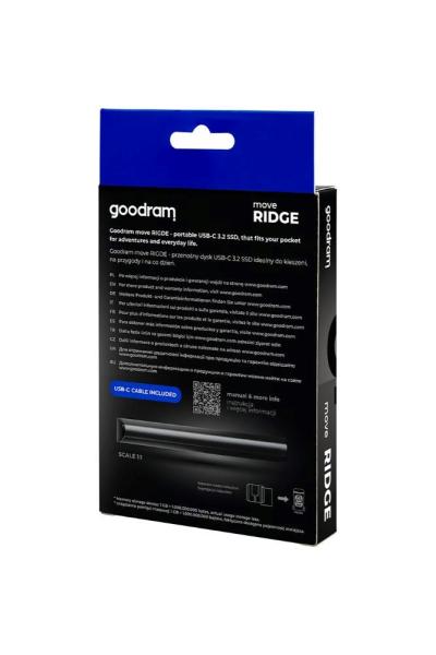 GOODRAM externí SSD Move Ridge 1TB,  USB-C 3.2 Gen2x2,  (R:2000/ W:2000MB/ s),  černá3