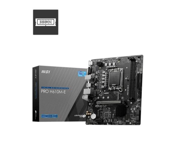 MSI MB Sc LGA1700 PRO H610M-E,  Intel H610,  2xDDR5,  1xHDMI,  1xVGA,  mATX