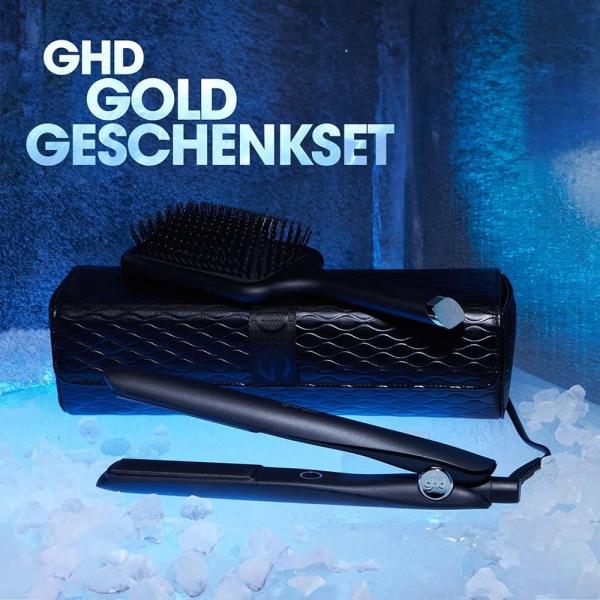 GHD Gold žehlička na vlasy, keramické destičky, dárková sada, Iced Luxe Collection, černá3