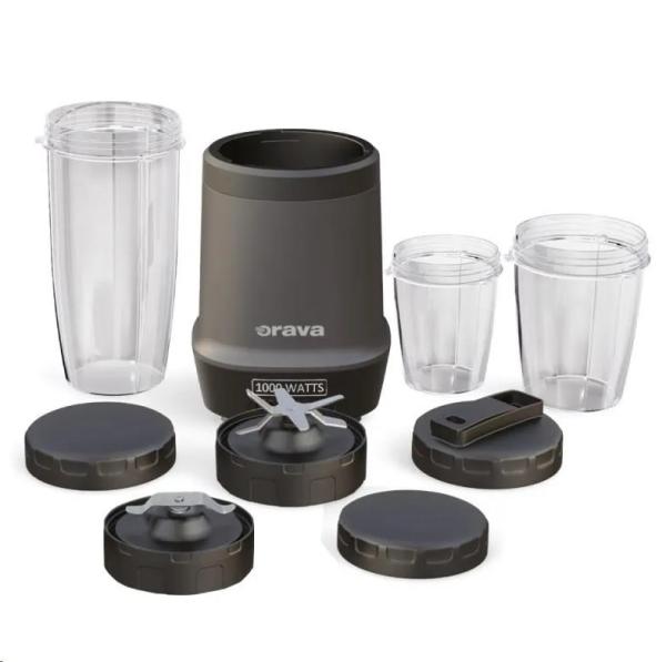 Orava smoothie mixér s 3 nádobami, 1000 W, 2 druhy nerezových nožů2