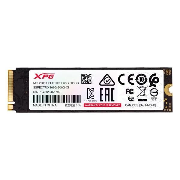 ADATA SSD 500GB XPG SPECTRIX S65G,  PCIe Gen4x4 M.2 2280,  (R:5000 W:2700 MB s)5