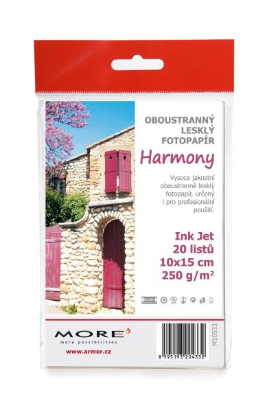 ARMOR Fotopapír Harmony 250g, 10x15cm glossy,  20 listů,  photo,  inkjet,  oboustranně lesklý