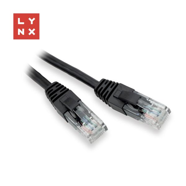 LYNX UTP patch kabel Cat5e,  PVC,  CCA,  1m,  černý (balení obsahuje 10ks)