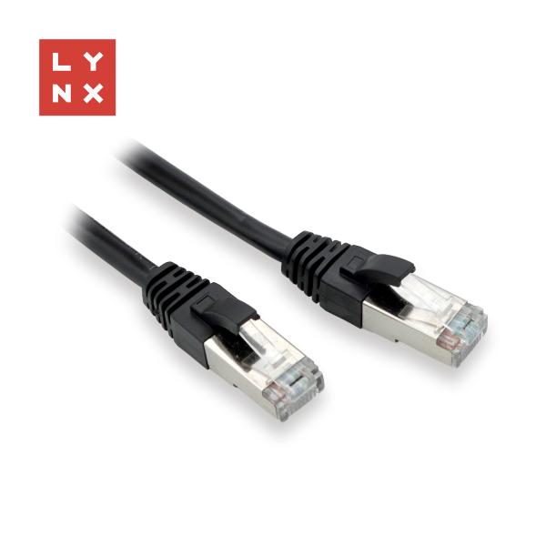 LYNX FTP patch kabel Cat5e PVC,  CCA,  1m,  černý (balení obsahuje 10ks)