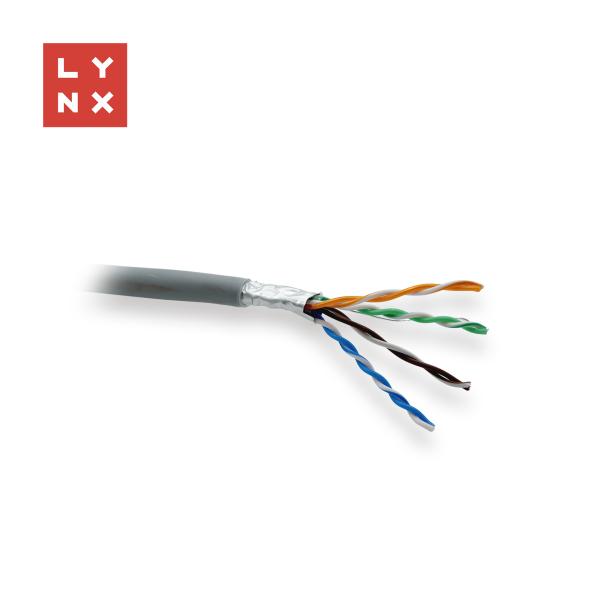 LYNX FTP kabel,  Cat5e,  LSZH,  0, 5mm,  celoměděný,  vnitřní,  šedý,  box 305m