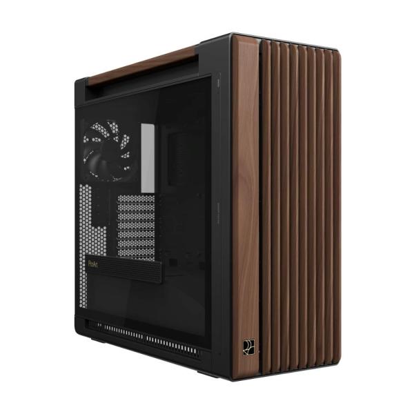 ASUS case PROART PA602 WALNUT WOOD MODERN TG,  Mid Tower,  průhledná bočnice,  černá