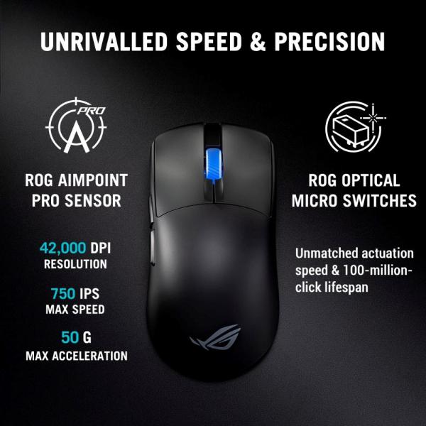 ASUS Herní myš ROG Harpe II Ace,  Bezdrátová,  černá9