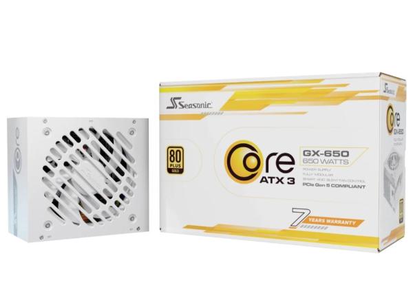 SEASONIC zdroj Core GX 650W White,  120mm,  Plně modulární,  80+ Gold,  ATX 3.1