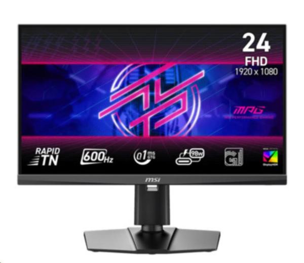 MSI LCD MPG 242R X60N,  24, 1" FHD,  600Hz,  0, 1ms,  USB,  DP,  HDMI,  VESA,  Audio,  Black