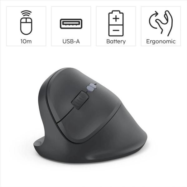Hama vertikálna ergonomická bezdrôtová myš EWM-500L,  pre ľavákov,  čierna8