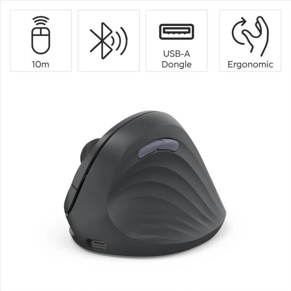 Hama vertikálna ergonomická bezdrôtová myš EWM-600R,  pre pravákov,  nabíjacia,  čierna8