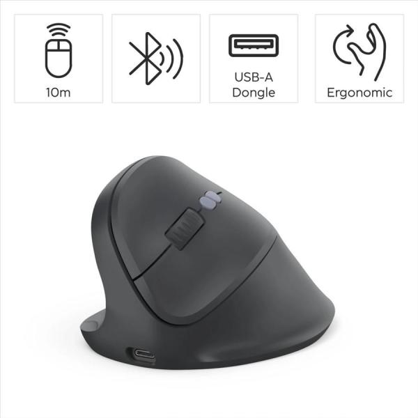 Hama vertikálna ergonomická bezdrôtová myš EWM-600L,  pre ľavákov,  nabíjacia,  čierna8