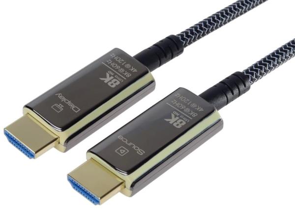 PremiumCord Ultra High Speed HDMI 2.1 optický fiber kábel 8K @ 60Hz, pozlátené 50m