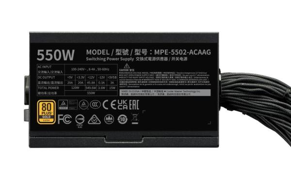 Cooler Master zdroj MWE Gold 550W V3,  120mm,  80+ Gold,  ATX 3.13
