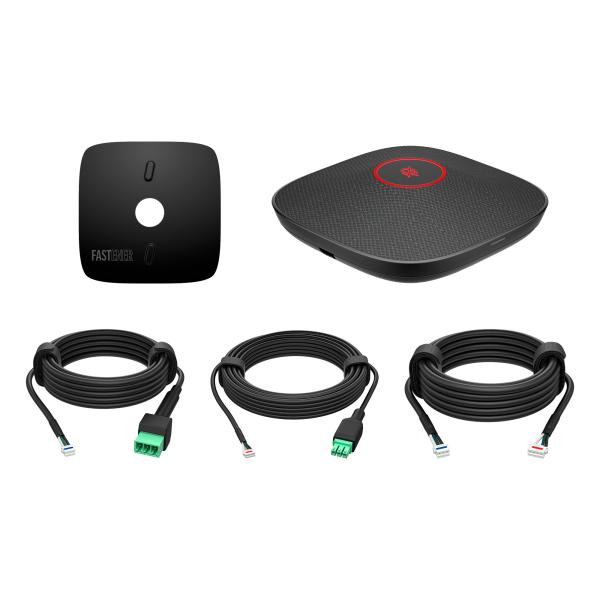 HP Poly Studio A2 Black Table Microphone w/  Mounting Plate I/ O cables3