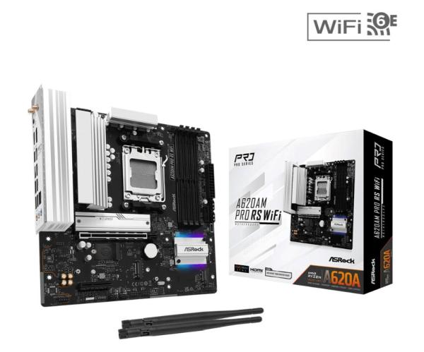ASRock MB Sc AM5 A620AM PRO RS WIFI,  AMD X620,  4xDDR5,  1xHDMI,  1xDP,  WI-FI