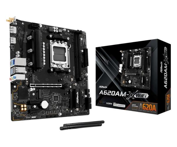 ASRock MB Sc AM5 A620AM-X WIFI,  AMD A620A,  2xDDR5,  1xHDMI,  1xDP,  WIFI
