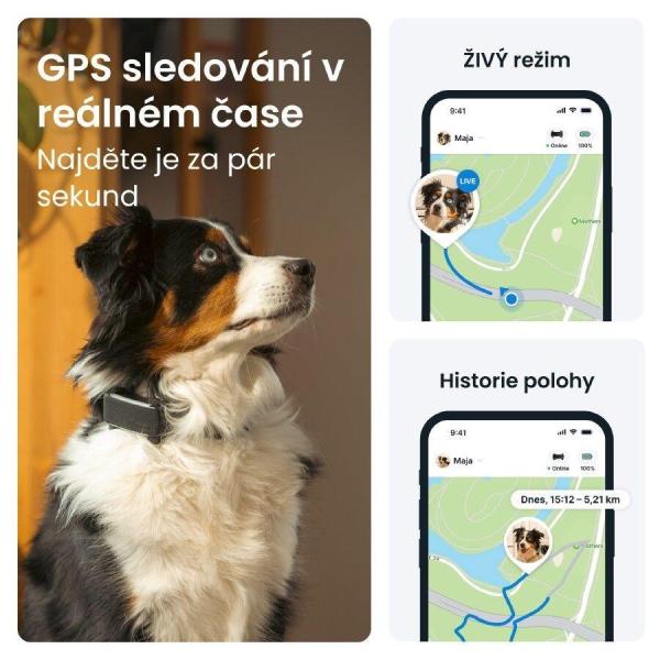 Tractive DOG 6 – GPS lokátor pro psy a monitor zdraví,  černý9