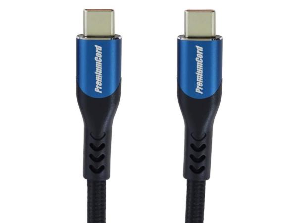 PremiumCord USB-C kabel ( USB 3.2 GEN 2x2,  5A,  100W,  20Gbit/ s ) 2m,  bavlněný oplet6