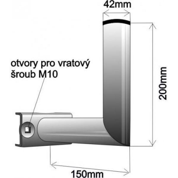 Držák antény na stožár,  galvanický zinek,  délka 15cm1