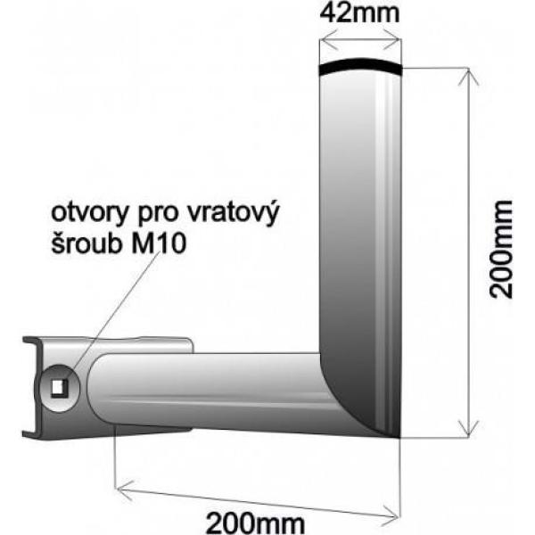 Držák antény na stožár,  galvanický zinek,  délka 20cm0