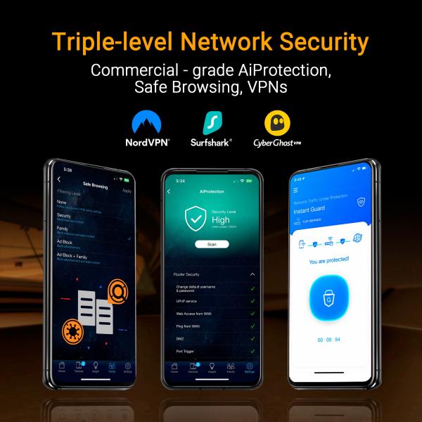 ASUS Herní Router TUF-BE9400 3-pásmový WiFi7 Router,  1x WAN,  3x LAN,  AiMesh11