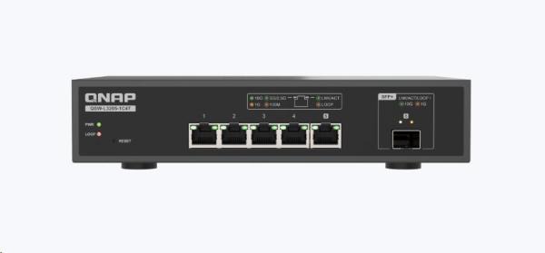 QNAP switch QSW-L3205-1C4T (4x 10GbE port, 1x 10G SFP+/ NBASE-T Combo, Lite Managed)