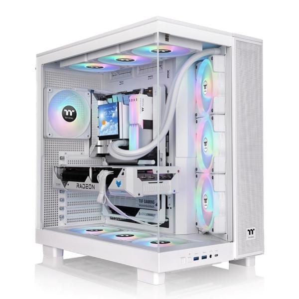 THERMALTAKE Case View 380 XL TG ARGB,  ATX,  Průhledná bočnice,  4x 120mm ARGB Fan,  bílá
