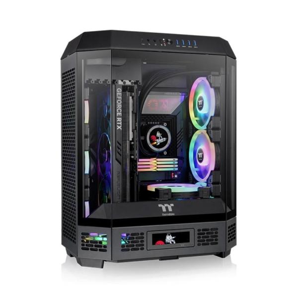 THERMALTAKE Case The Tower 600,  ATX,  Průhledná bočnice,  2x 140mm Fan,  černá