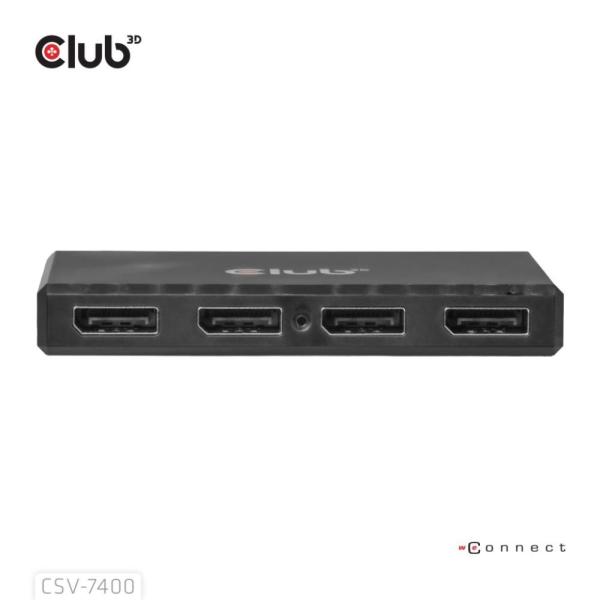 Club3D hub MST (Multi Stream Transport) DisplayPort 1.4 na 4x DisplayPort,  Quad monitor,  4x 4K30Hz,  8K30Hz6