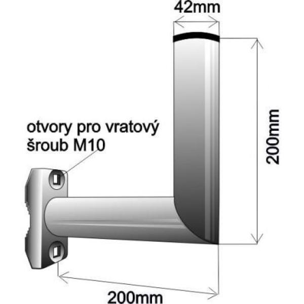 Držák antény na balkón,  žárový zinek,  délka 20cm1